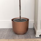 Large Copper Scalloped Metal Planter