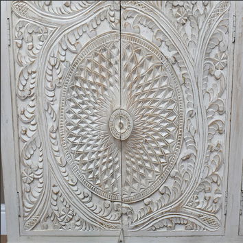 Large Cream Distressed Sideboard