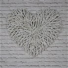 Large Cream Twig Heart Wall Art