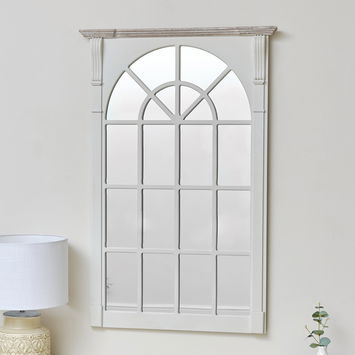 Large Cream Window Style Wall Mirror - Lyon Range 66cm x 100cm