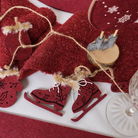 Large Dark Red Wool Table Runner - 140cm