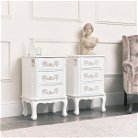Large Double Wardrobe, Dressing Table Set & Pair of 3 Drawer Bedside Tables - Pays Blanc Range