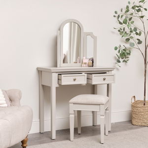 Large Dressing Table, Mirror & Stool Set - Daventry Taupe Range