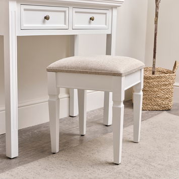 Large Dressing Table, Mirror & Stool Set - Daventry White Range