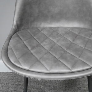 Large Fabric Grey & Black Dining Chair