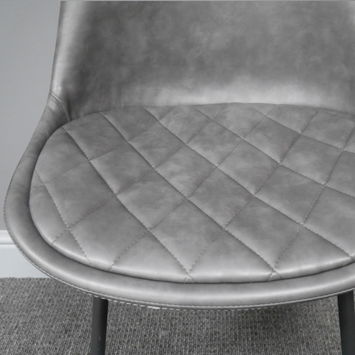 Large Fabric Grey & Black Dining Chair