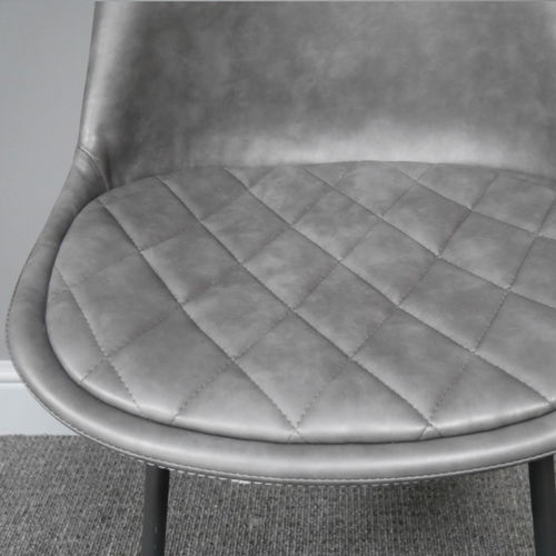 Large Fabric Grey & Black Dining Chair