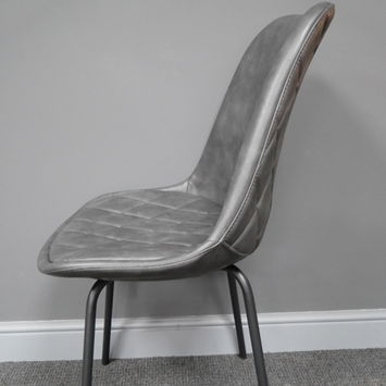 Large Fabric Grey & Black Dining Chair