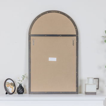 Large Framed Black Arched Mirror 100cm x 60xcm