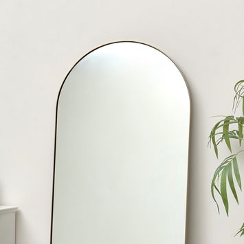 Large Gold Arched Leaner Mirror 150cm x 60cm