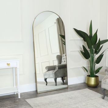 Large Gold Arched Mirror 183cm x 80cm