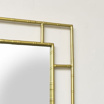 Large Gold Bamboo Framed Wall Mirror 120cm x 60cm