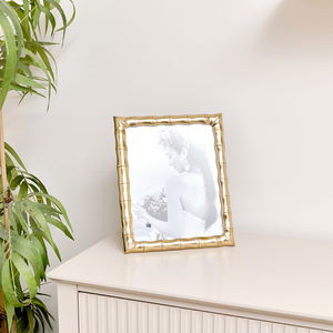 Large Gold Bamboo Portrait Photo Frame - 8 x 10