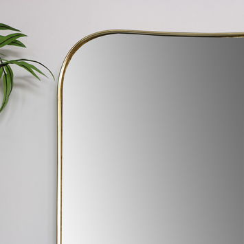 Large Gold Curved Wall Mirror 59cm x 77cm