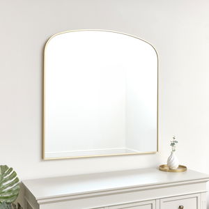 Large Gold Framed Arched Wall Mirror 92cm x 91cm