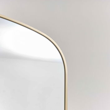 Large Gold Framed Arched Wall Mirror 92cm x 91cm