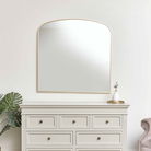 Large Gold Framed Arched Wall Mirror 92cm x 91cm