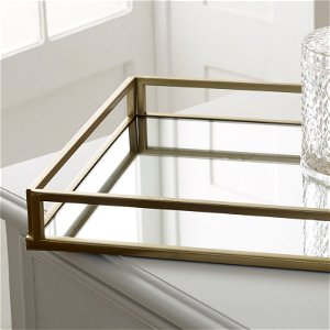Large Gold Mirrored Cocktail Tray