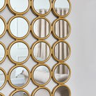 Large Gold Multi Circle Wall Mirror 95cm x 55cm 