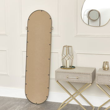 Large Gold Oval Mirror 42cm x 156cm