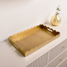 Large Gold Rectangle Scalloped Tray 