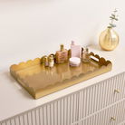 Large Gold Rectangle Scalloped Tray 