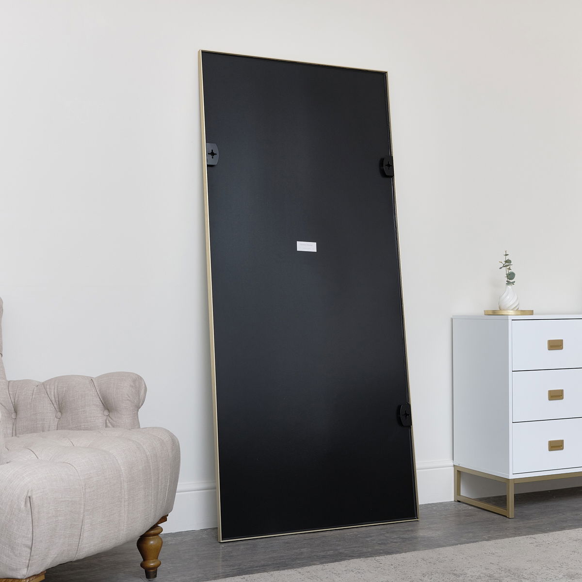 Large Gold Thin Framed Leaner Mirror 80cm x 180cm