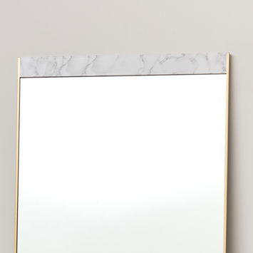 Large Gold & White Marble Leaner Mirror 75cm x 155cm