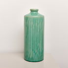 Large Green Lined Stoneware Vase - 33cm