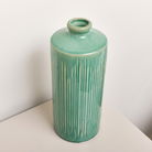 Large Green Lined Stoneware Vase - 33cm