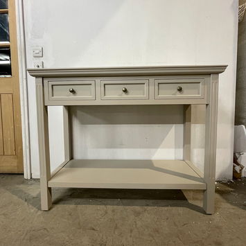 Large Grey 3 Drawer Sideboard Console Table - Daventry Taupe-Grey Range