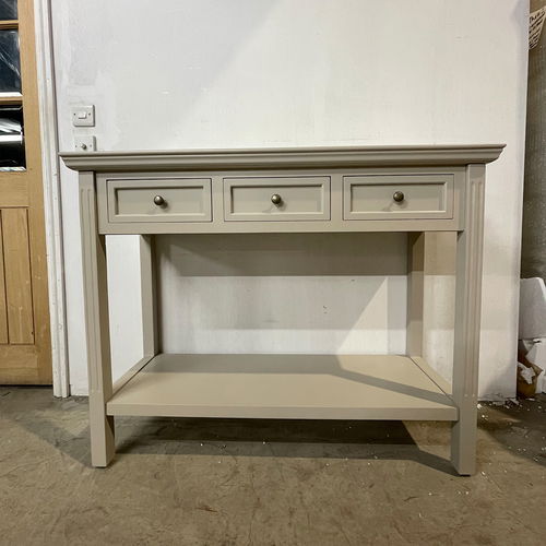 Large Grey 3 Drawer Sideboard Console Table - Daventry Taupe-Grey Range - Damaged Seconds