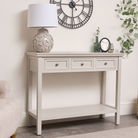 Large Grey 3 Drawer Sideboard Console Table - Daventry Taupe-Grey Range