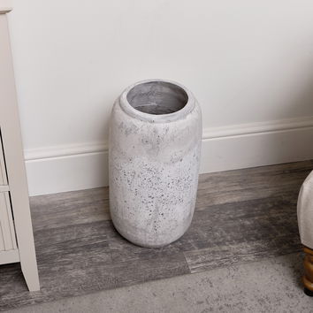 Large Grey Distressed Terracotta Vase - 46cm