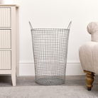 Large Grey Metal Wire Storage / Laundry Basket