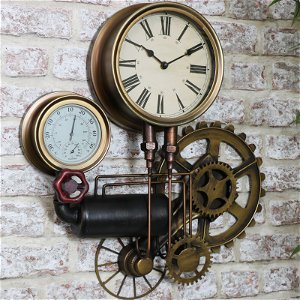 Large Industrial Pipe Clock 53cm x 48cm