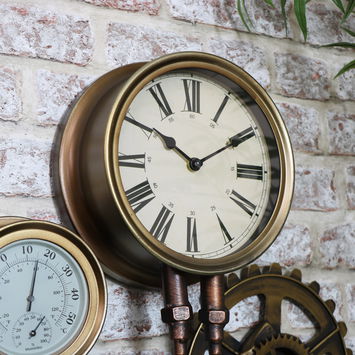 Large Industrial Pipe Clock 53cm x 48cm