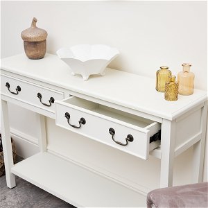 Chic Cream Console with Twin Drawers
