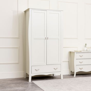 Large Ivory Wardrobe, Chest of Drawers & Pair of Bedside Tables - Elizabeth Ivory Range