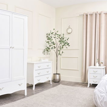 Large Ivory Wardrobe, Chest of Drawers & Pair of Bedside Tables - Elizabeth Ivory Range