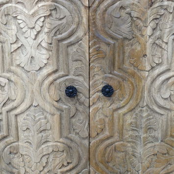 Large Mango Wood Carved Sideboard