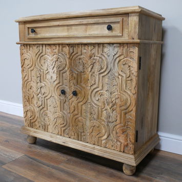 Large Mango Wood Carved Sideboard