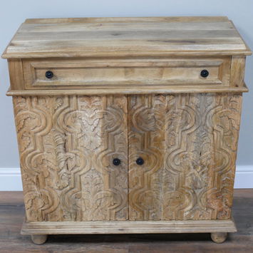 Large Mango Wood Carved Sideboard