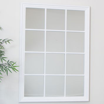 Large Matte White Window Mirror 130cm x 95cm