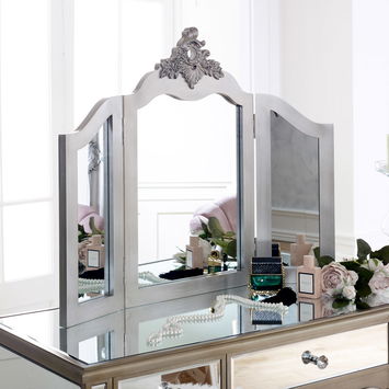 Large Mirrored Dressing Table, Mirror & Stool Set - Tiffany Range