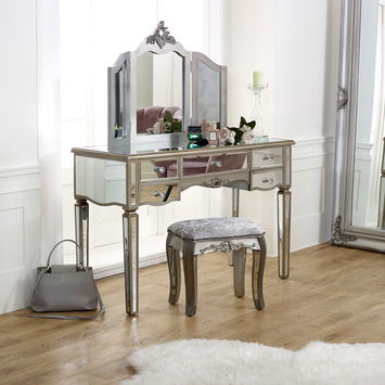 Large Mirrored Dressing Table - Tiffany Range