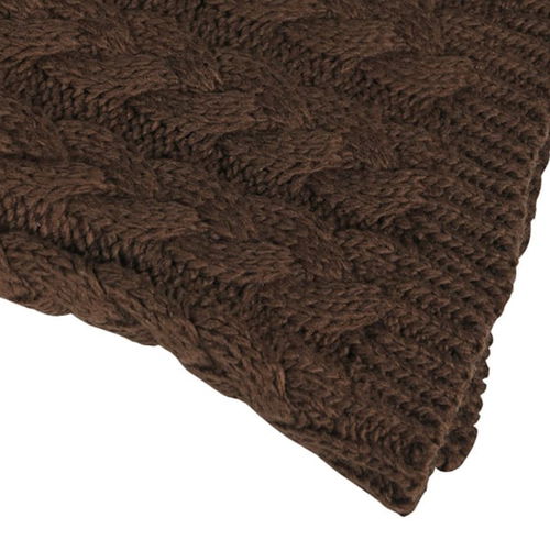 Large Mocha Brown Knitted Throw - 160cm x 150cm