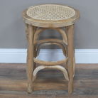 Large Natural Wooden Rattan Stool