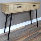 Large Natural Wooden Textured Dressing Table / Console Table 120cm x 77cm