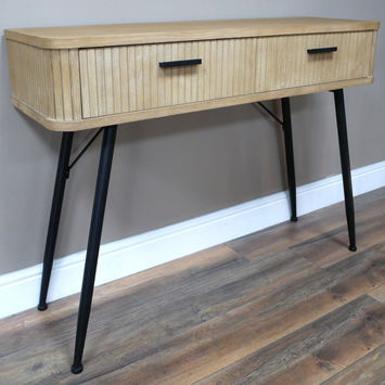 Large Natural Wooden Textured Dressing Table / Console Table 120cm x 77cm